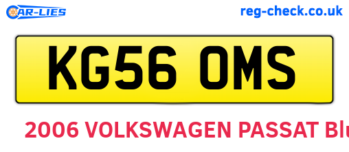 KG56OMS are the vehicle registration plates.