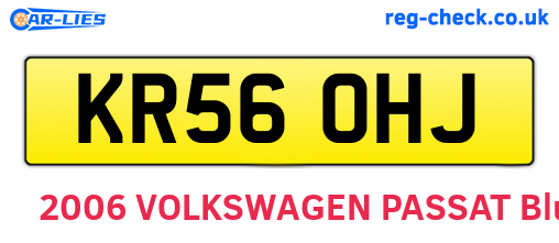 KR56OHJ are the vehicle registration plates.