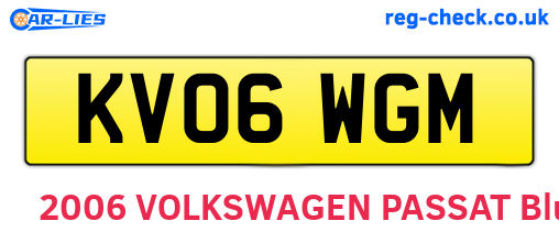 KV06WGM are the vehicle registration plates.