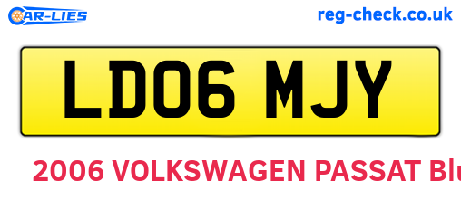 LD06MJY are the vehicle registration plates.