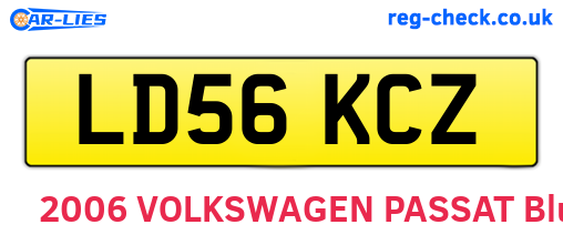 LD56KCZ are the vehicle registration plates.