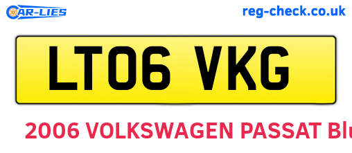 LT06VKG are the vehicle registration plates.