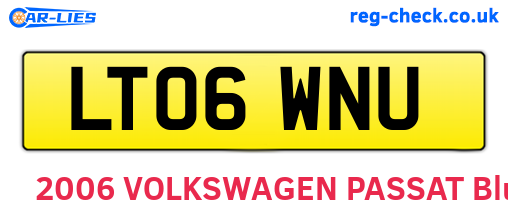 LT06WNU are the vehicle registration plates.