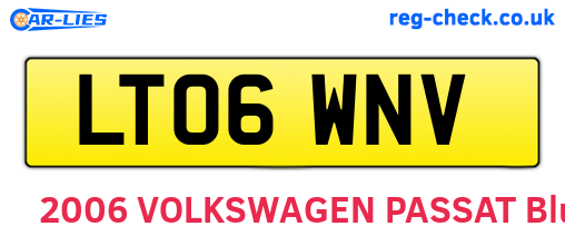 LT06WNV are the vehicle registration plates.