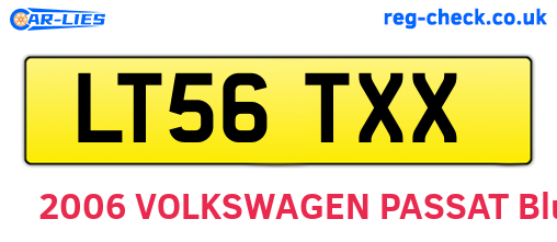 LT56TXX are the vehicle registration plates.