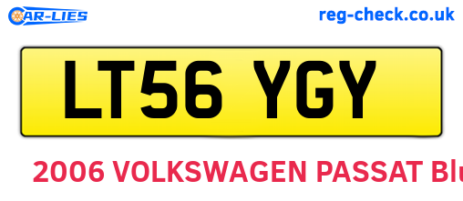 LT56YGY are the vehicle registration plates.