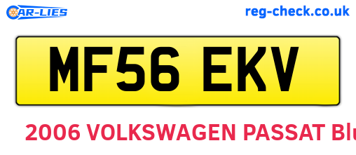 MF56EKV are the vehicle registration plates.