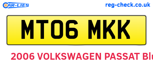 MT06MKK are the vehicle registration plates.