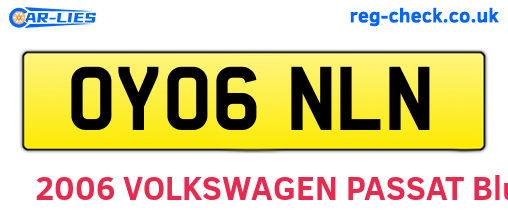 OY06NLN are the vehicle registration plates.