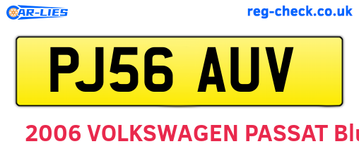 PJ56AUV are the vehicle registration plates.