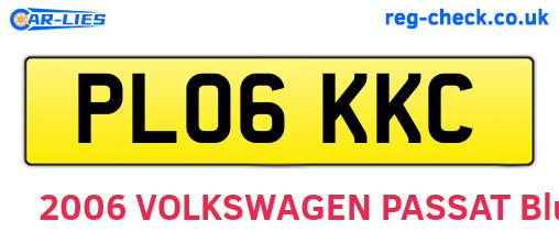 PL06KKC are the vehicle registration plates.