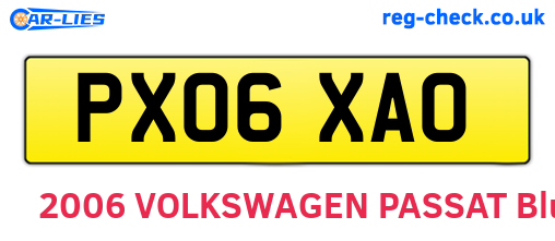 PX06XAO are the vehicle registration plates.