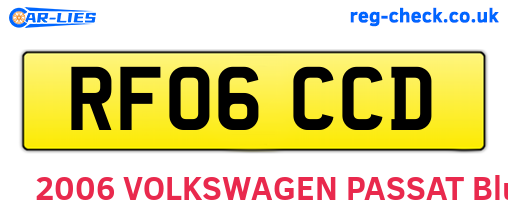 RF06CCD are the vehicle registration plates.