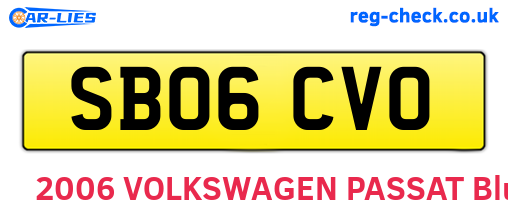 SB06CVO are the vehicle registration plates.