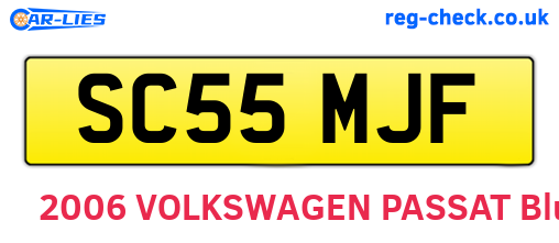 SC55MJF are the vehicle registration plates.