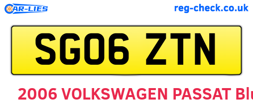 SG06ZTN are the vehicle registration plates.