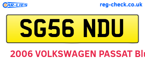 SG56NDU are the vehicle registration plates.