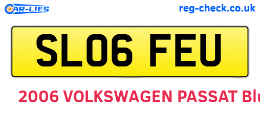 SL06FEU are the vehicle registration plates.