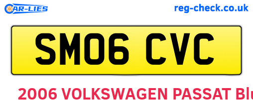 SM06CVC are the vehicle registration plates.