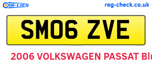 SM06ZVE are the vehicle registration plates.