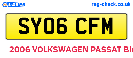 SY06CFM are the vehicle registration plates.