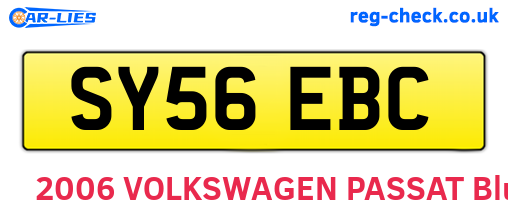 SY56EBC are the vehicle registration plates.