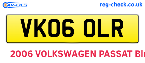 VK06OLR are the vehicle registration plates.