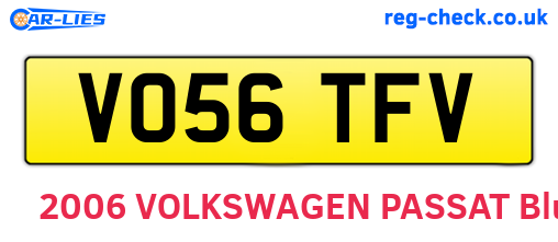 VO56TFV are the vehicle registration plates.