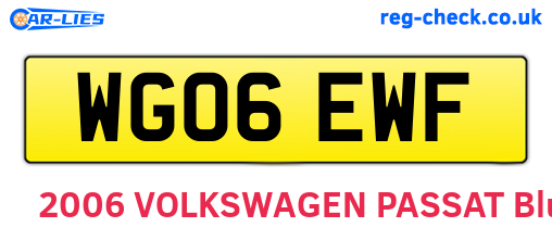 WG06EWF are the vehicle registration plates.
