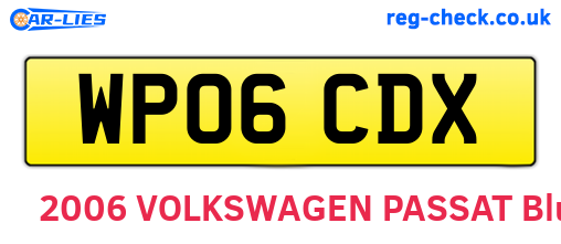WP06CDX are the vehicle registration plates.