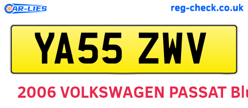 YA55ZWV are the vehicle registration plates.