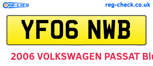 YF06NWB are the vehicle registration plates.