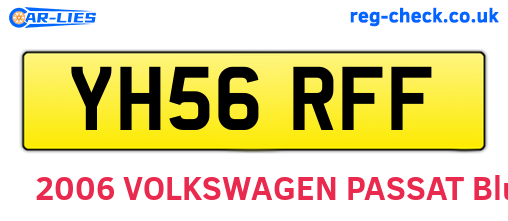 YH56RFF are the vehicle registration plates.