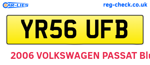 YR56UFB are the vehicle registration plates.