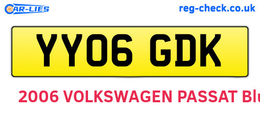 YY06GDK are the vehicle registration plates.
