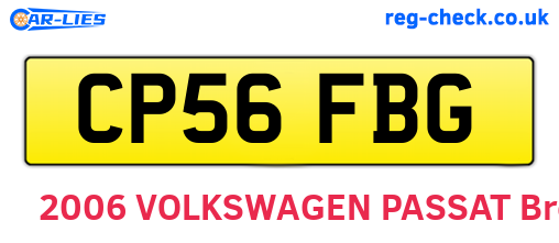 CP56FBG are the vehicle registration plates.