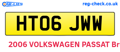 HT06JWW are the vehicle registration plates.