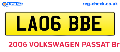 LA06BBE are the vehicle registration plates.