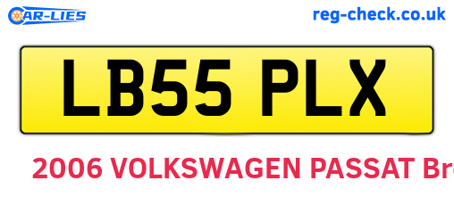 LB55PLX are the vehicle registration plates.