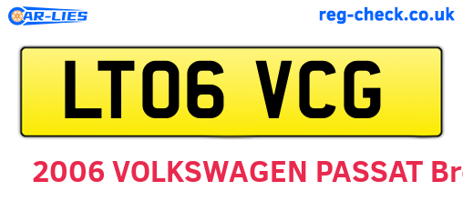 LT06VCG are the vehicle registration plates.