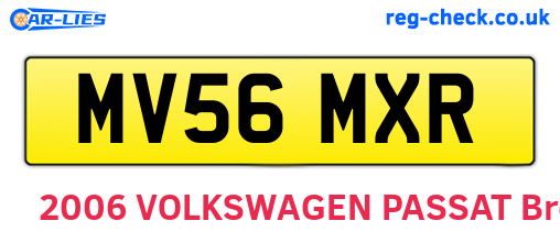 MV56MXR are the vehicle registration plates.