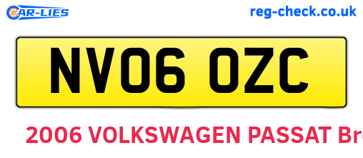 NV06OZC are the vehicle registration plates.