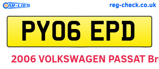PY06EPD are the vehicle registration plates.