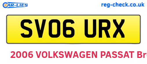 SV06URX are the vehicle registration plates.