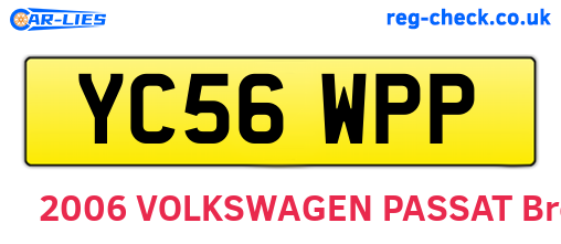 YC56WPP are the vehicle registration plates.