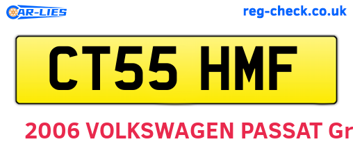 CT55HMF are the vehicle registration plates.