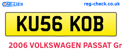 KU56KOB are the vehicle registration plates.