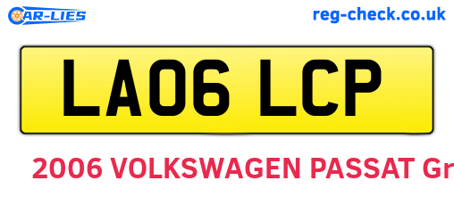 LA06LCP are the vehicle registration plates.