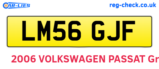 LM56GJF are the vehicle registration plates.