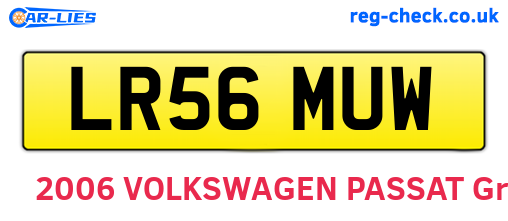 LR56MUW are the vehicle registration plates.